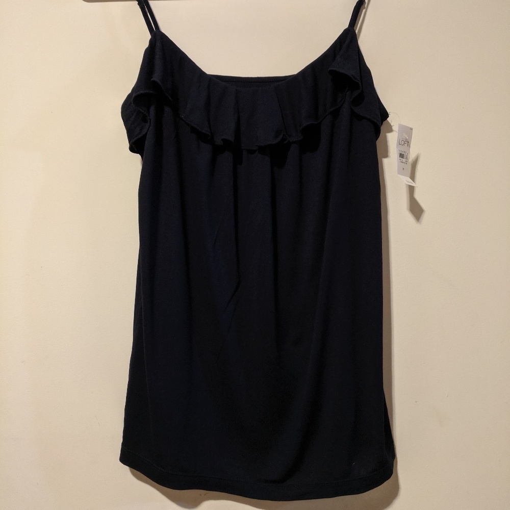 🆕 Loft Spaghetti Strap Cami with Front Ruffles - Picture 3 of 3